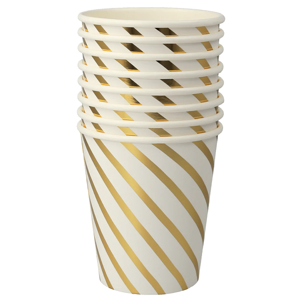 Gold Swirl Cups (x8)