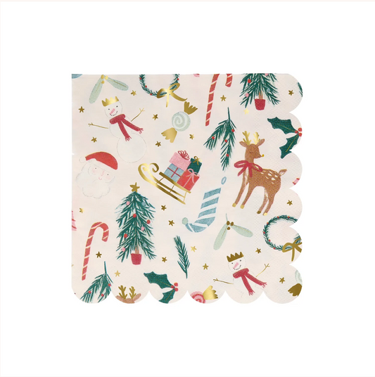 Festive Motif Large Napkins (x16)