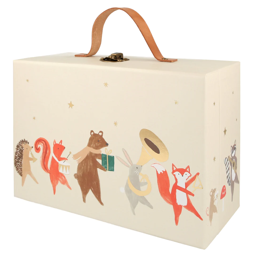 Wooden Marching Band Advent Calendar Suitcase