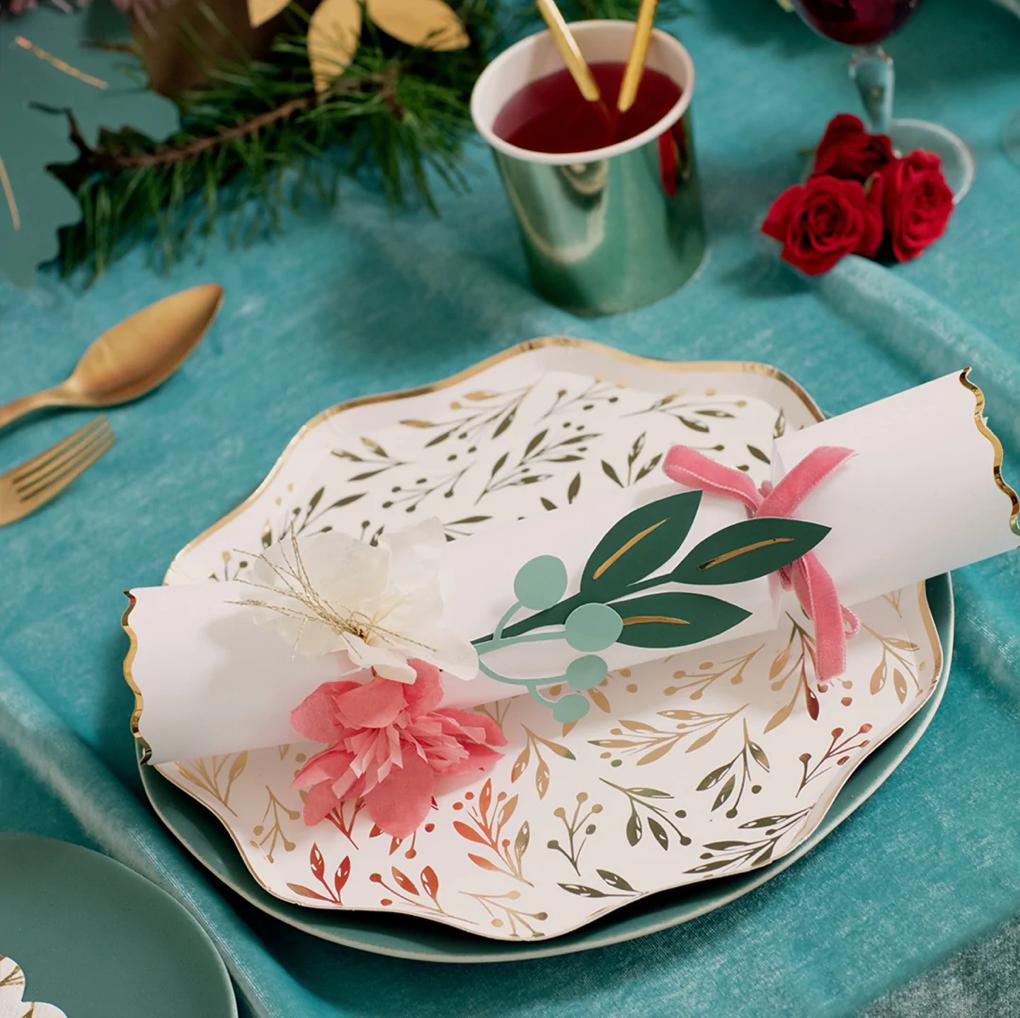 Gold Leaf Dinner Plates (x8)