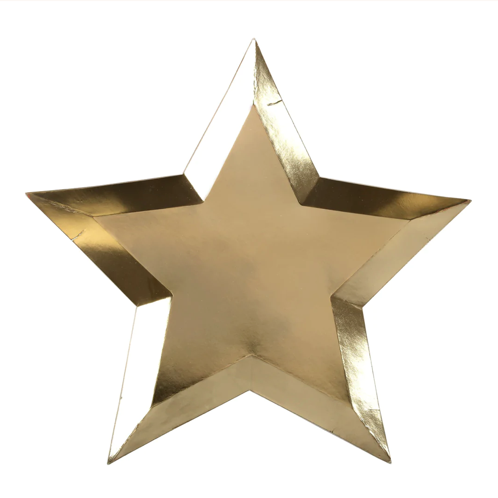 Star Gold Foil Plates (x8)