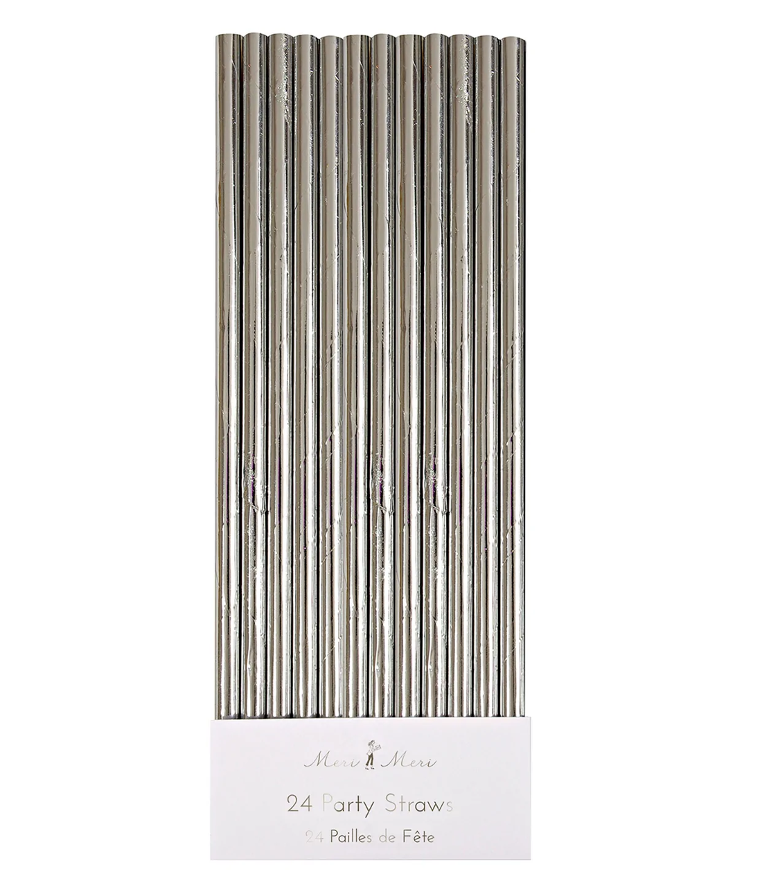 Silver Foil Party Straws (x 24)