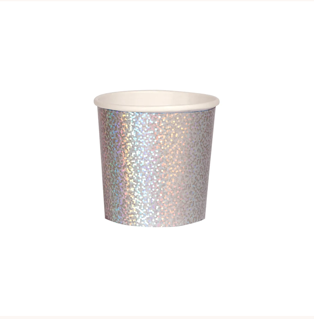 Silver Sparkle Tumbler Cups (x 8)