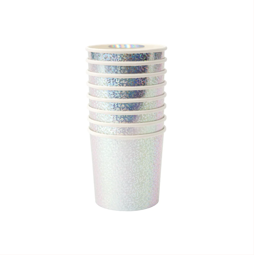 Silver Sparkle Tumbler Cups (x 8)