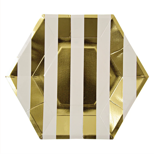 Gold Stripe Large Plates (x 8)