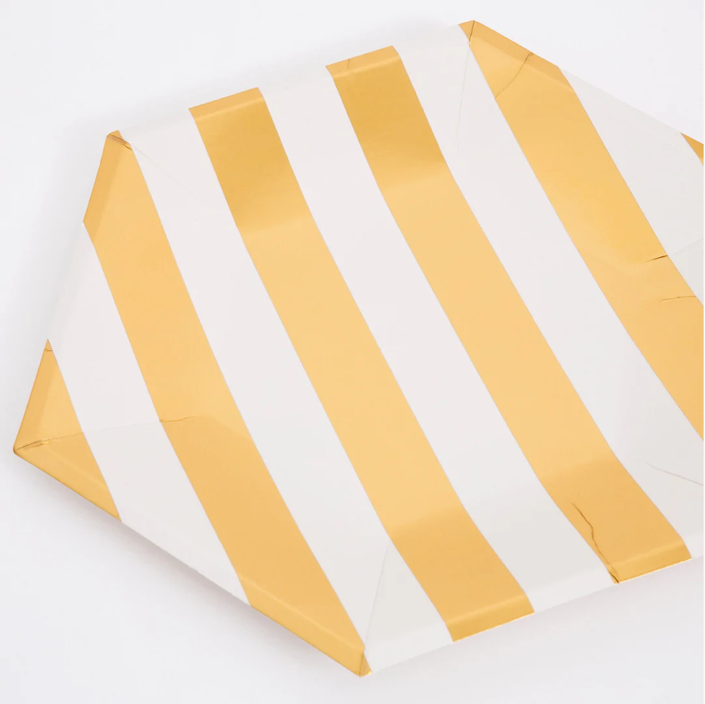 Gold Stripe Large Plates (x 8)