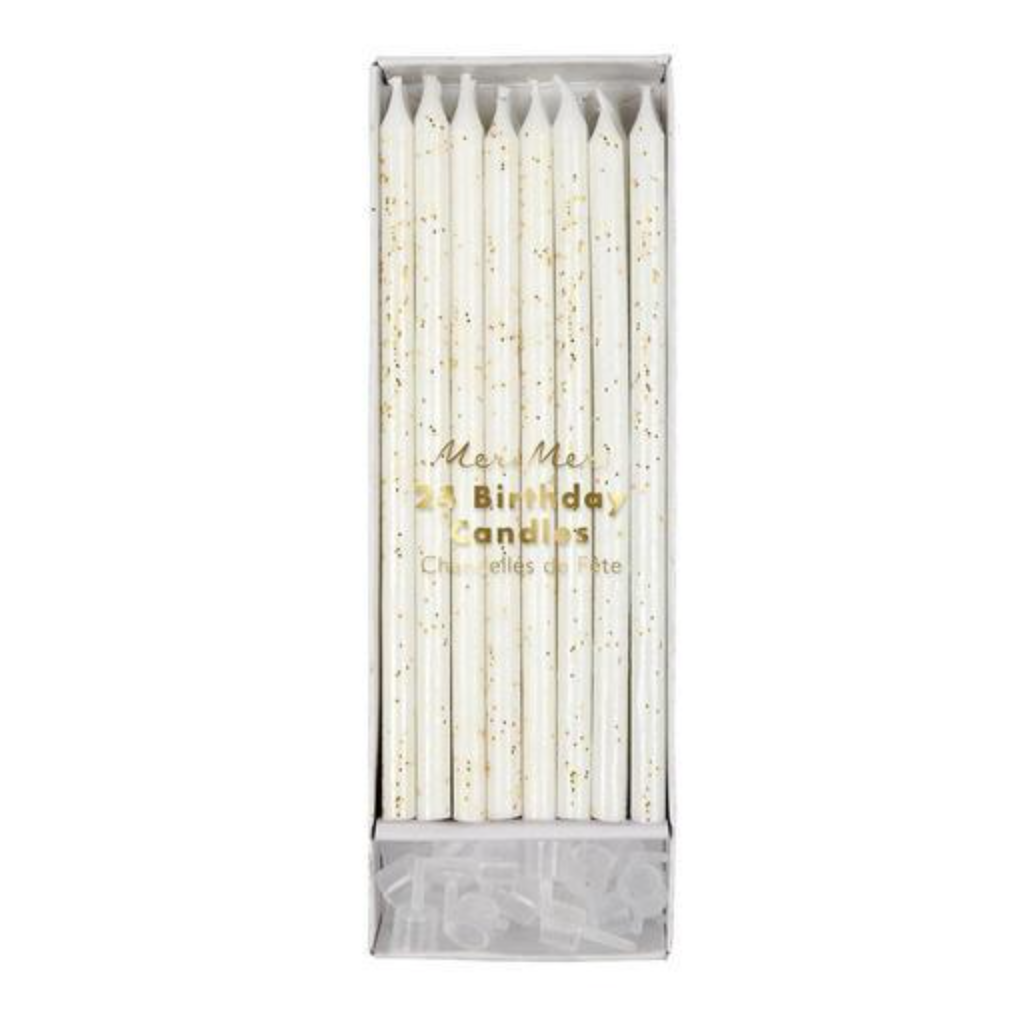 Gold Glitter Birthday Candles (x24)