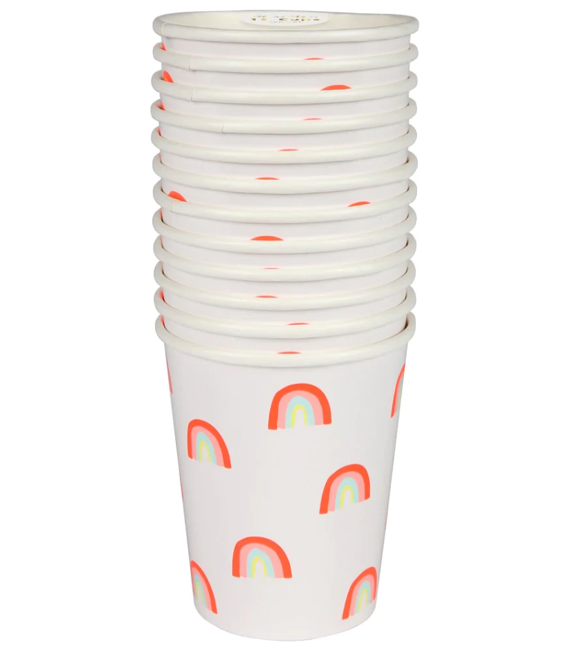 Neon Rainbow Party Cups (x12)