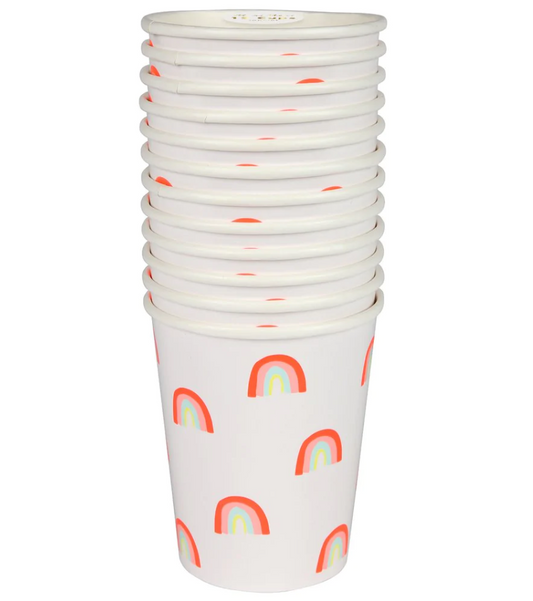 Neon Rainbow Party Cups (x12)