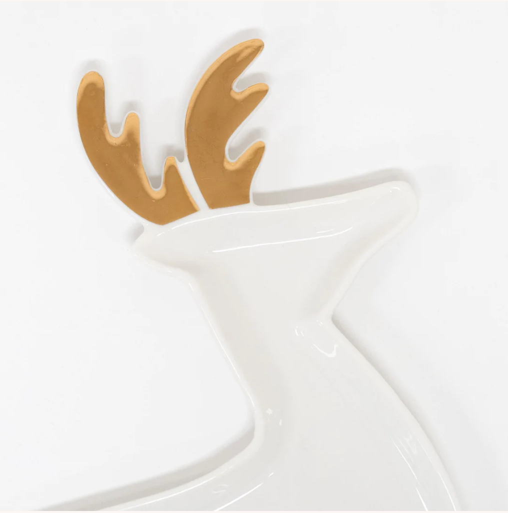 Porcelain Reindeer Plates (x2)