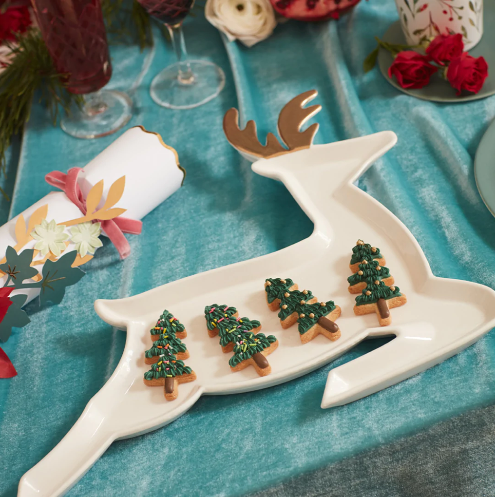 Porcelain Reindeer Plates (x2)