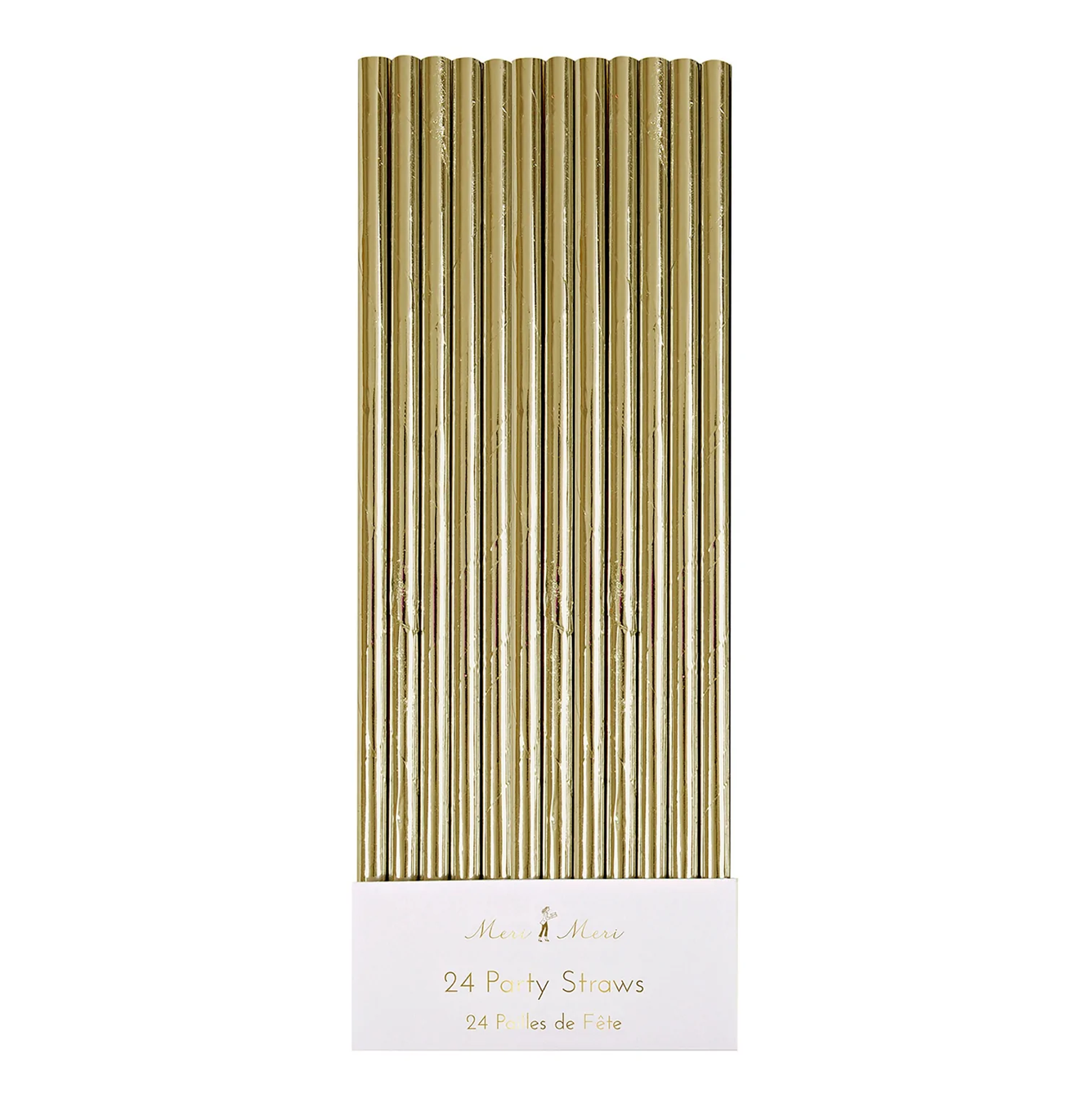 Gold Foil Party Straws (x 24)