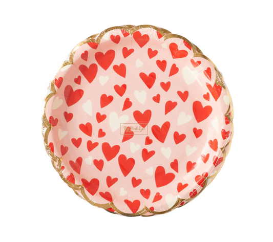 Valentine Heart Scatter Scalloped Plate (x8)