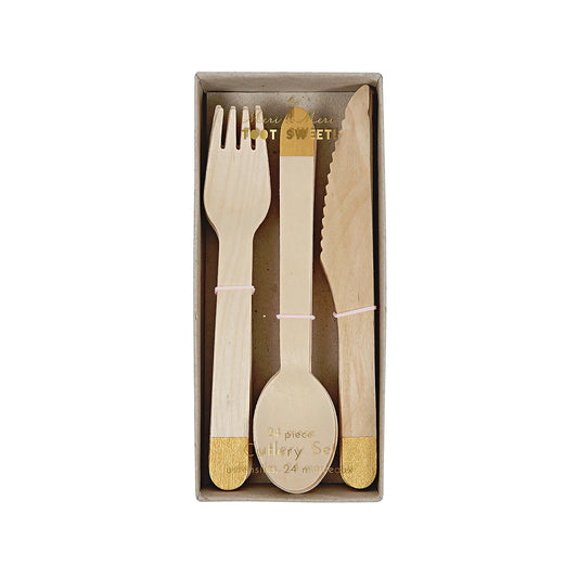 Wooden Cutlery Gold (x24)